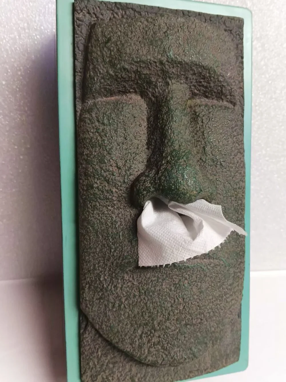 Easter Island Moai resin tissue box cover. Fun lover gift.